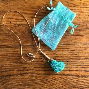 Turquoise beads heart necklace